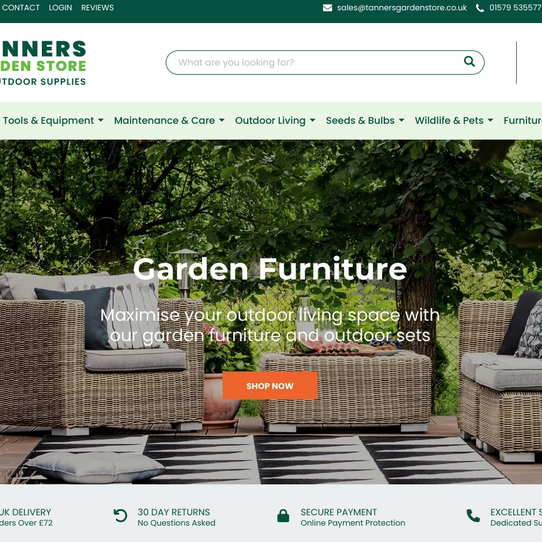 New Ecommerce Partnership & Website Launch - Tanners Garden Store